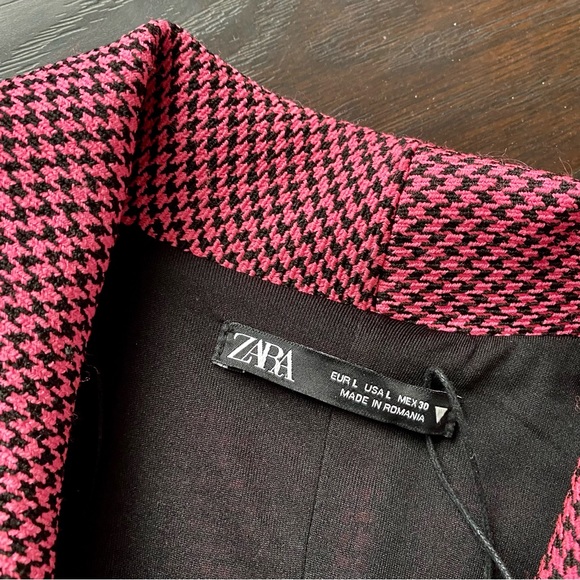 Zara Barbie Hot Pink Houndstooth Blazer Dress NWT! - Picture 3 of 14